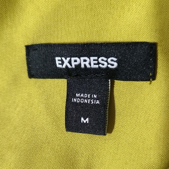 EXPRESS Floral V-Neck Long Sleeve Smocked Cuff Peplum Lined Blouse - Size Medium - Picture 11 of 12